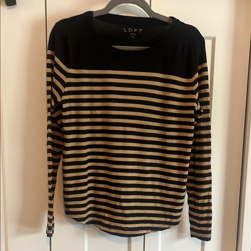 LOFT Striped Long Sleeve Top